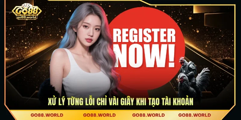 Xử lý từng lỗi chỉ vài giây khi tạo tài khoản